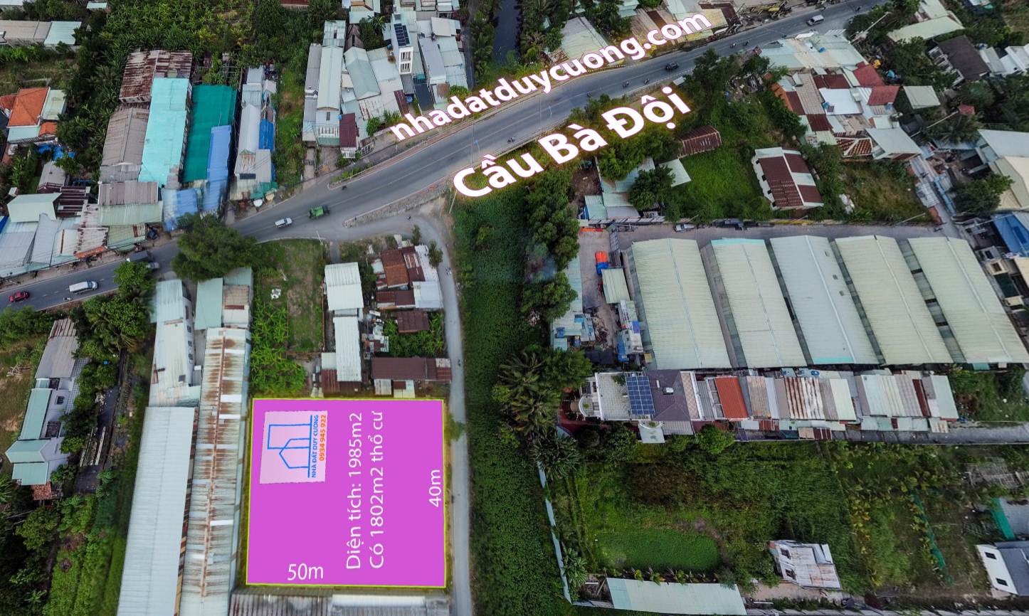 Lô đất 1985m2 có 1802m2 thổ cư Cầu Bà Đội - Hà Duy Phiên