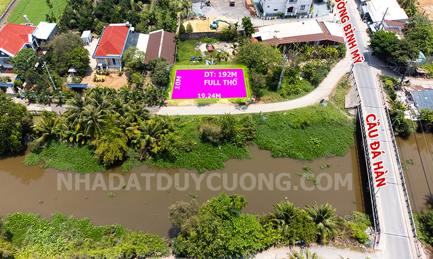 Bán Đất Bình Mỹ 193m2 19m x 10m full thổ cư xây dựng ngay